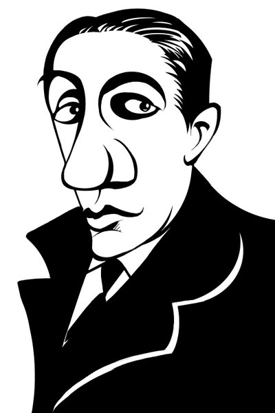Alfredo Casella, compositor italiano, caricatura de Neale Osborne